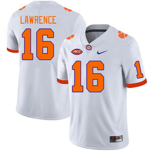 Clemson Tigers #16 Trevor Lawrence College Football Jerseys Stitched Sale-White